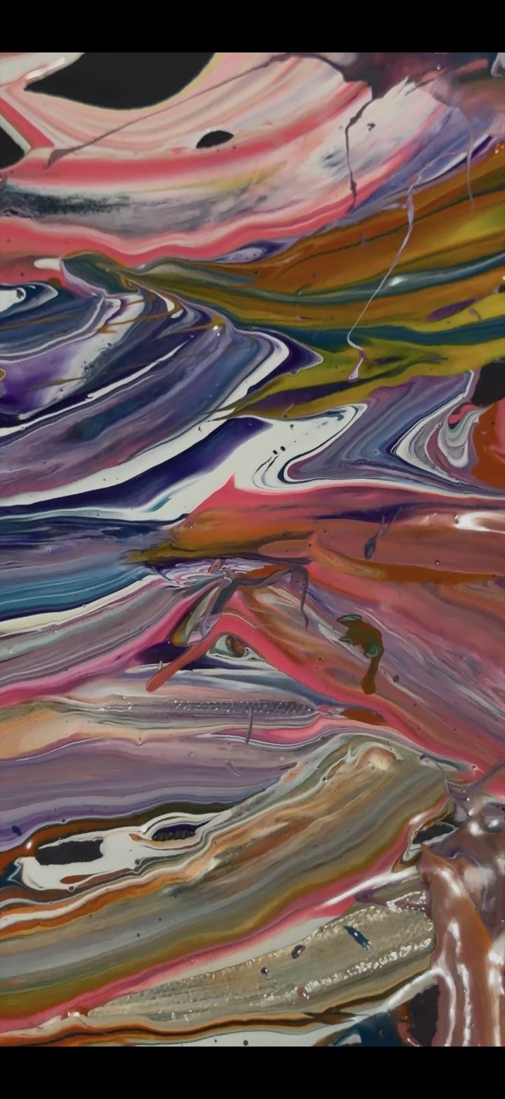 Mixed Emotions in progress, the paint still wet