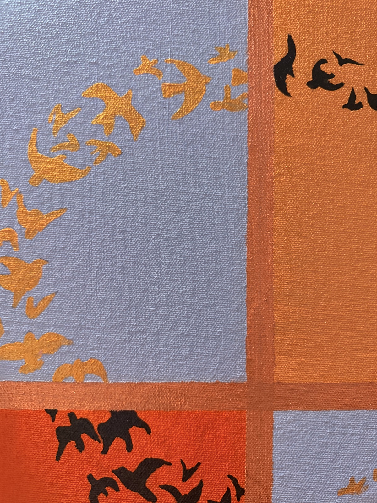 Close-up of the birds crossing the color boundary on Ascend