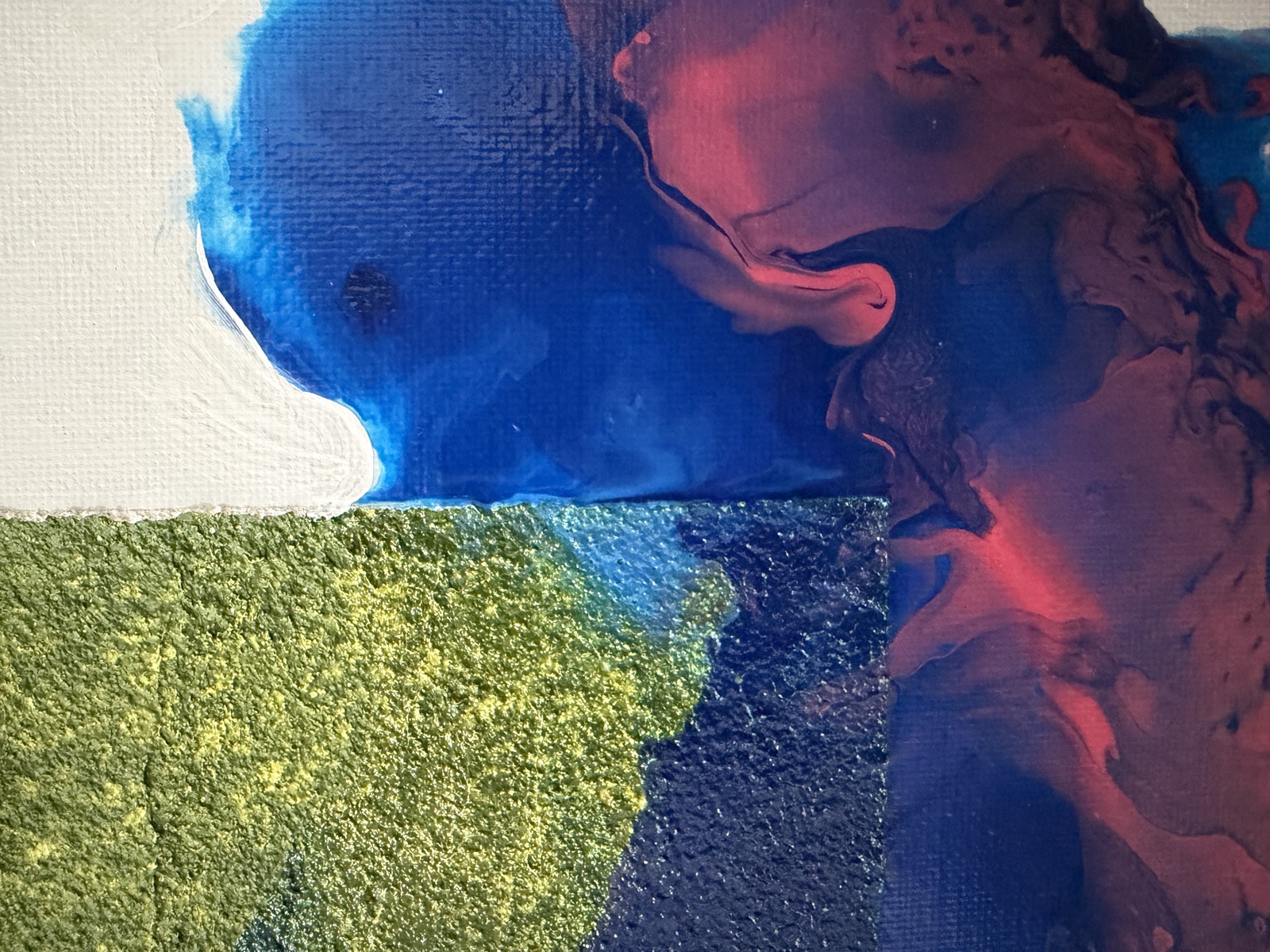 Close-up of the textured green square from the silhouette series